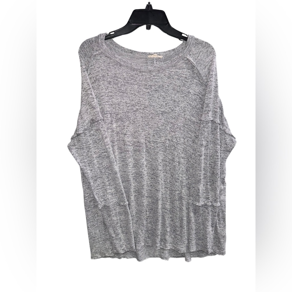 Easel Los Angeles Gray Women's Long Sleeve Top Size 1X